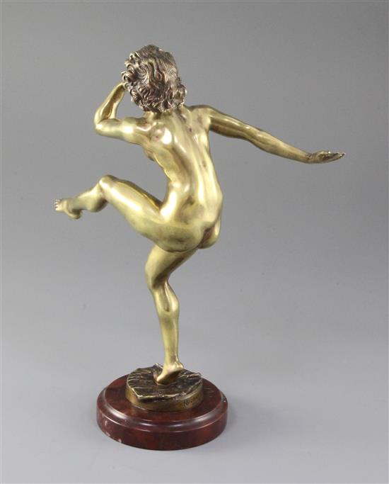 René Varnier. A bronze figure of a nude dancer, 10.75in.